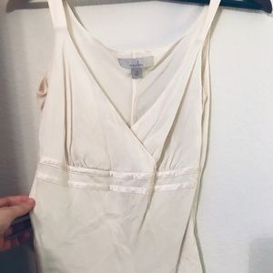 Caslon White 100% Silk Shirt/Tank, Size XS